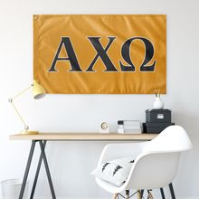 Load image into Gallery viewer, Alpha Chi Omega Sorority Flag - Lyre, Ebony &amp; White