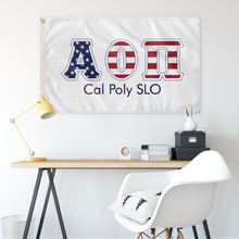 Load image into Gallery viewer, Alpha Omicron Pi Cal Poly SLO Stars And Stripes Greek Flag