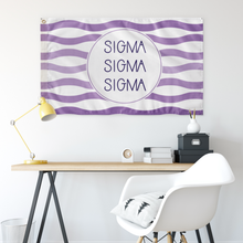 Load image into Gallery viewer, Sigma Sigma Sigma Waves Sorority Flag - Purple