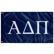 Load image into Gallery viewer, Alpha Delta Pi Sorority Letter Flag - Midnight, White &amp; Adelphean Blue