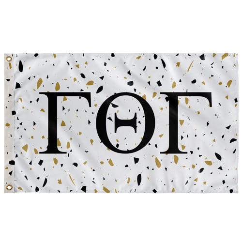 Gamma Theta Gamma Terrazzo Gold Greek Flag