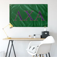 Load image into Gallery viewer, Lambda Chi Alpha Fraternity Flag - Green, Purple &amp; Gold