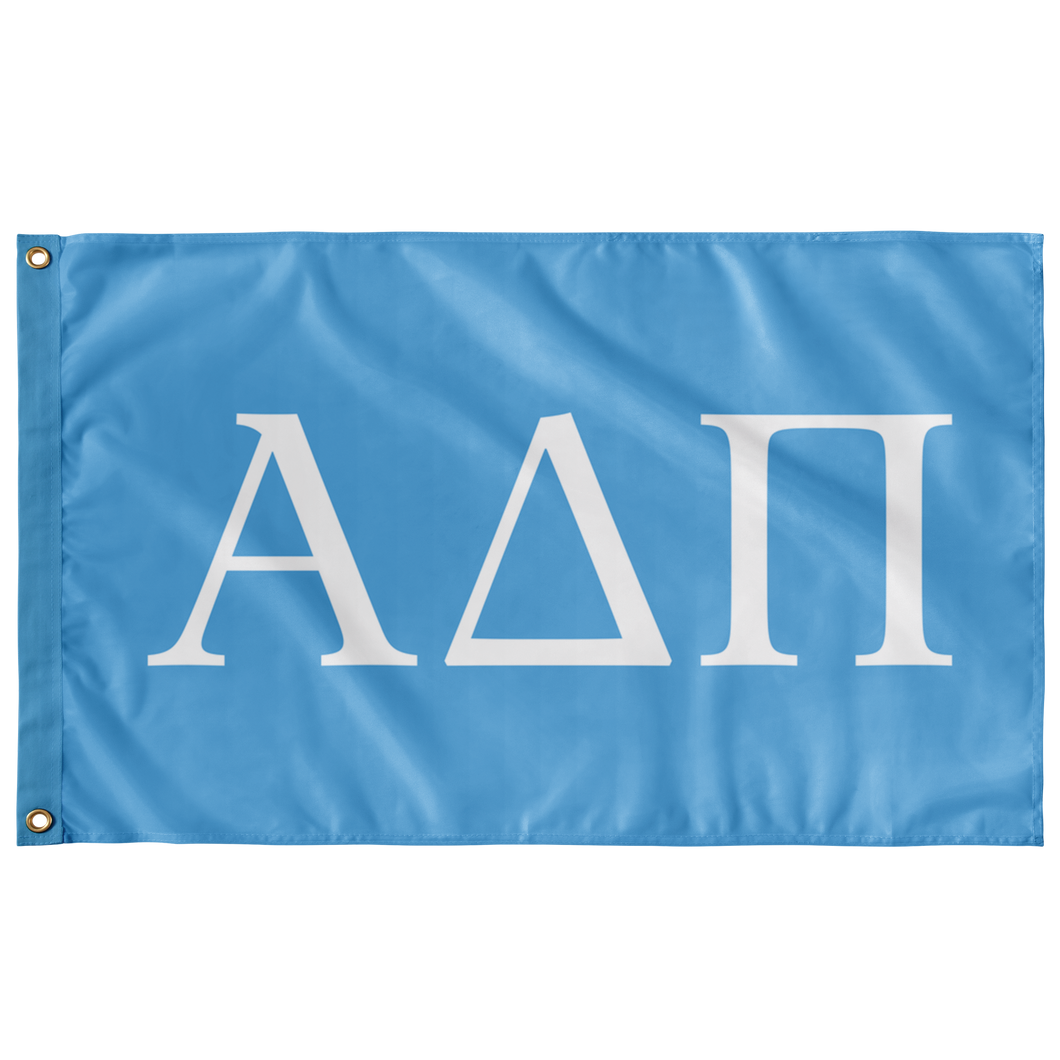 Alpha Delta Pi Sorority Letter Flag - Adelphean Blue & White