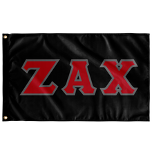 Load image into Gallery viewer, Zeta Alpha Chi Greek Block Flag - Black, Red &amp; Silver Grey