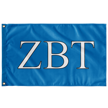 Load image into Gallery viewer, Zeta Beta Tau Fraternity Flag - Turquoise, White &amp; Black