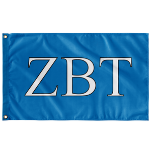 Zeta Beta Tau Fraternity Flag - Turquoise, White & Black