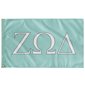 Zeta Omega Delta Sorority Flag - Mystik Ocean, White & Silver