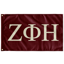 Load image into Gallery viewer, Zeta Phi Eta Fraternity Flag - Foliage Rose &amp; Cream