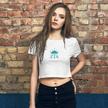 Load image into Gallery viewer, Zeta Tau Alpha Cropped Tee - Official Crown &amp; Greek Letters