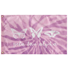 Load image into Gallery viewer, Zeta Tau Alpha Tie-Dye Butterfly Flag