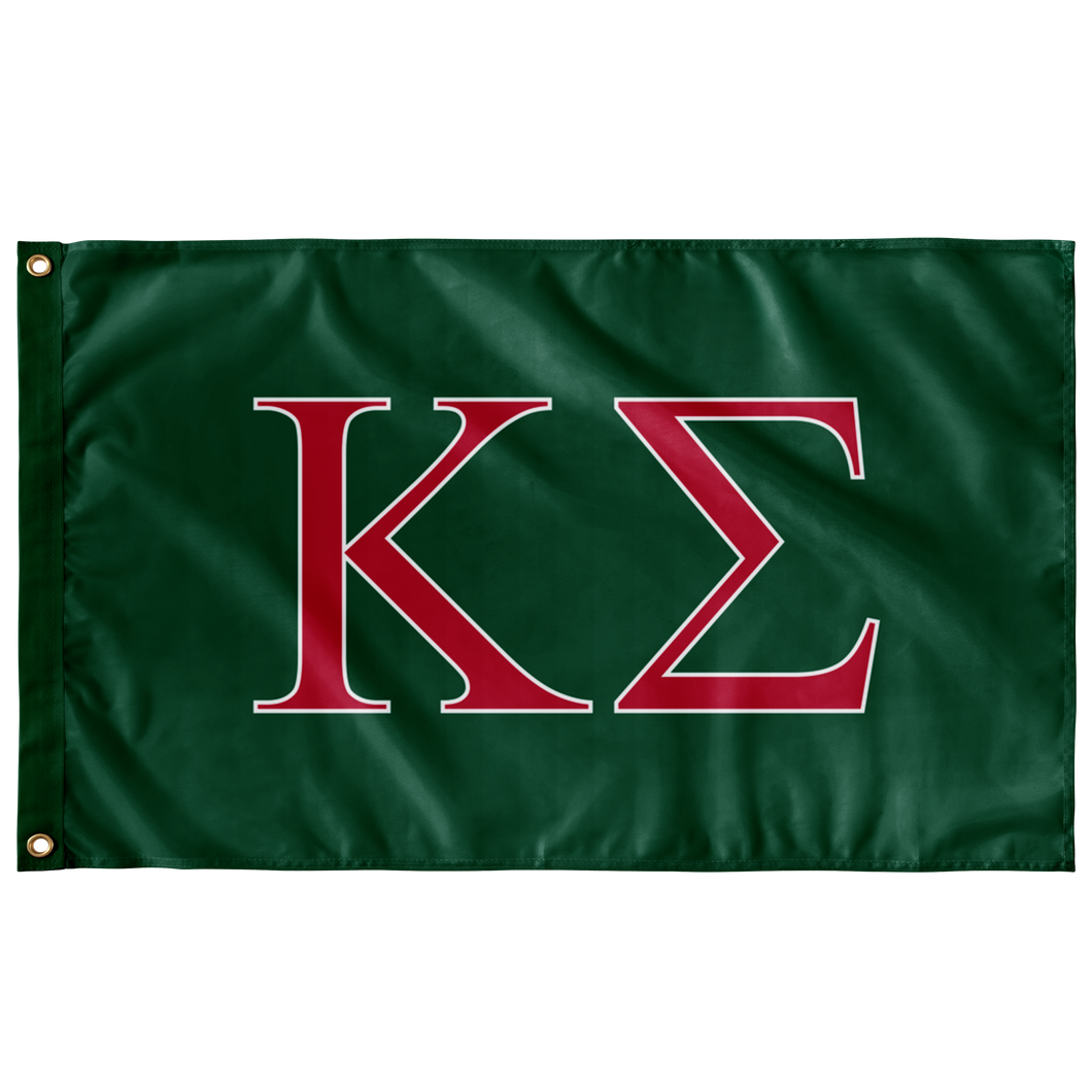 Kappa Sigma Fraternity Flag - Dark Green, Red & White