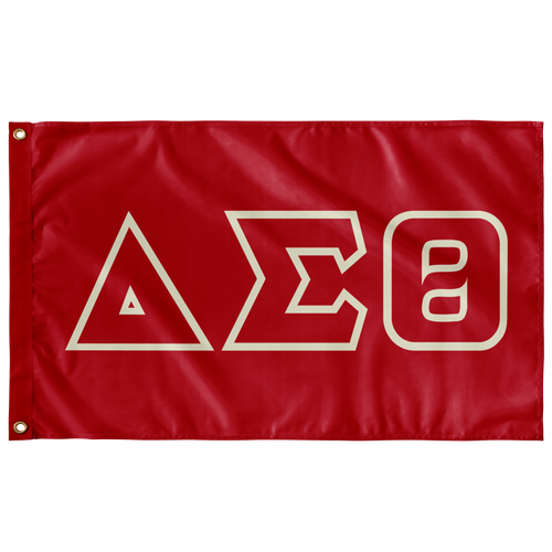 Delta Sigma Theta Greek Block Flag - Red, Red & Cream