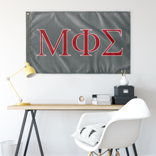 Load image into Gallery viewer, Mu Phi Sigma Fraternity Flag - Silver, Red &amp; White