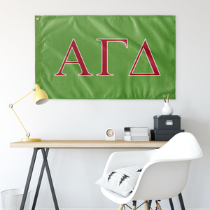 Alpha Gamma Delta Sorority Flag - Green, Red & White